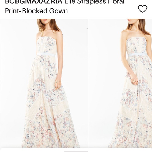 BCBGMAXAZRIA Elle strapless floral lace gown - Picture 2 of 16